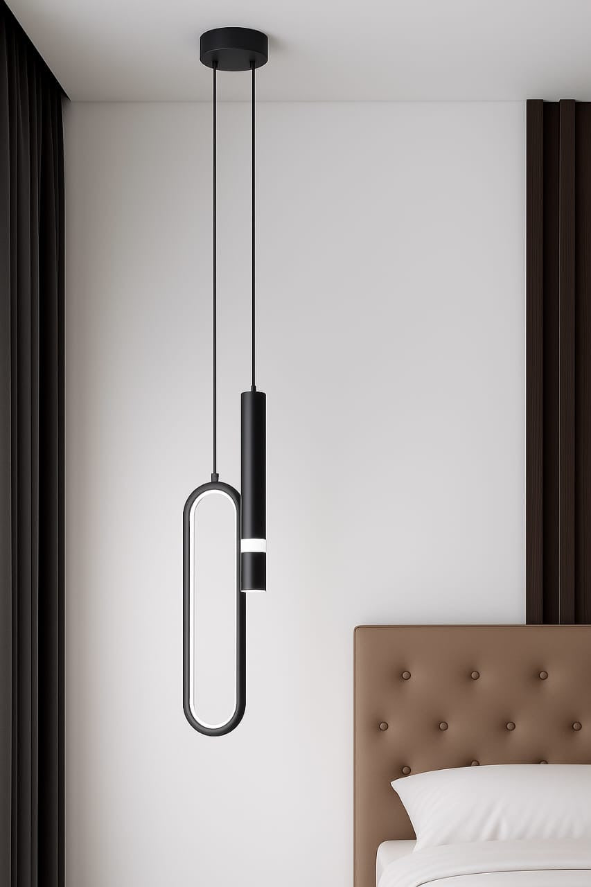Orbit Duo Linear Pendant Light – Modern Black Edition