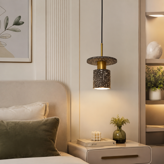 The Terrazzo Totem: Modern Stone Pendant Light