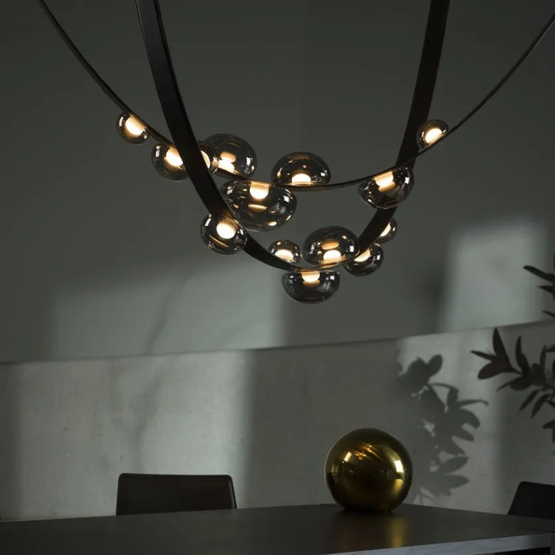 Leather Belt Chandelier