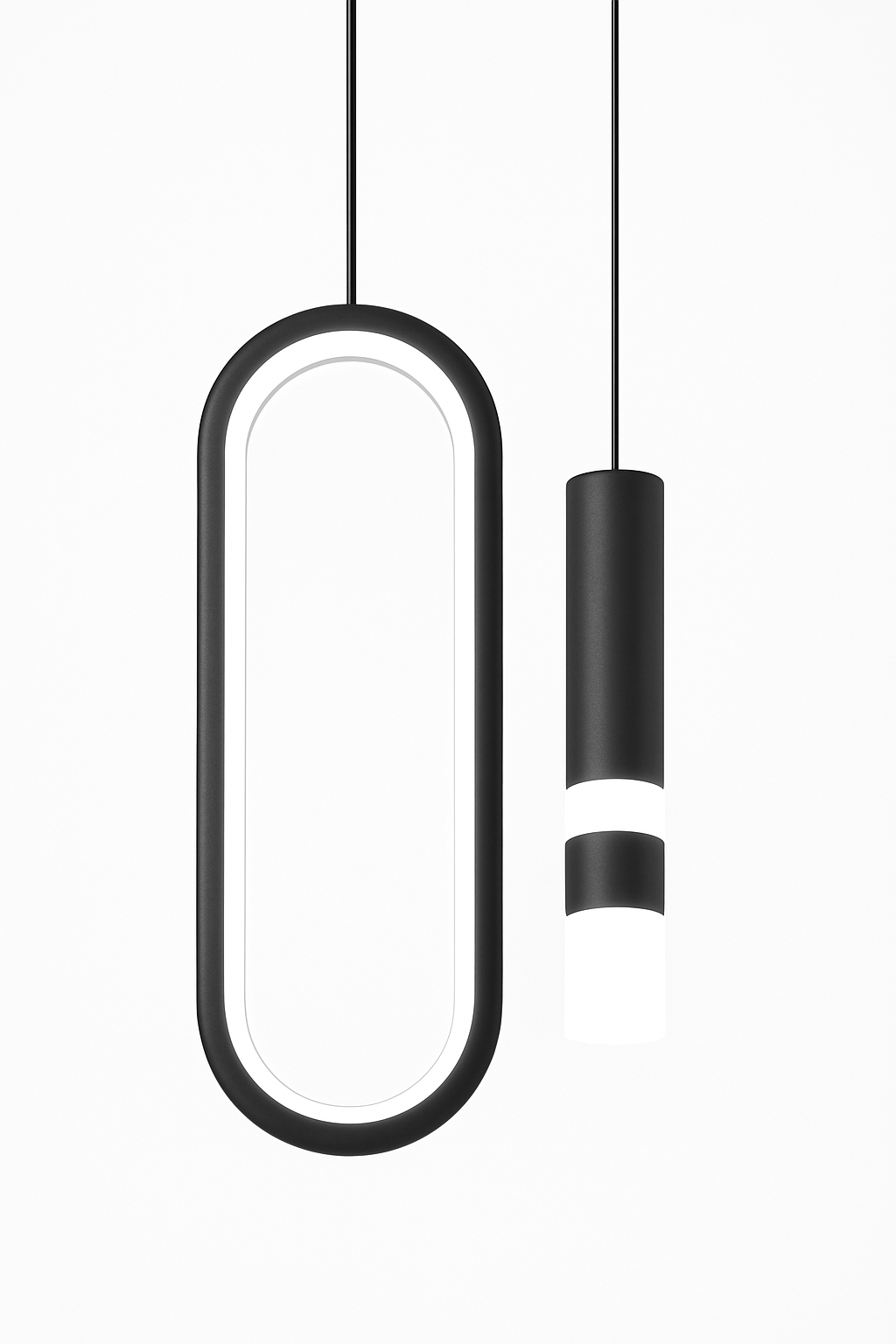 Orbit Duo Linear Pendant Light – Modern Black Edition